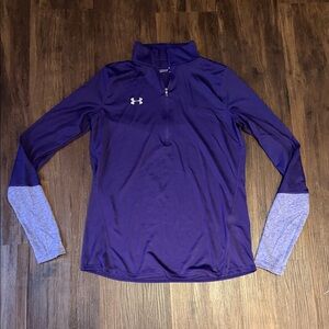 Under Armour Violet and Heather Gray Quarter-Zip Top